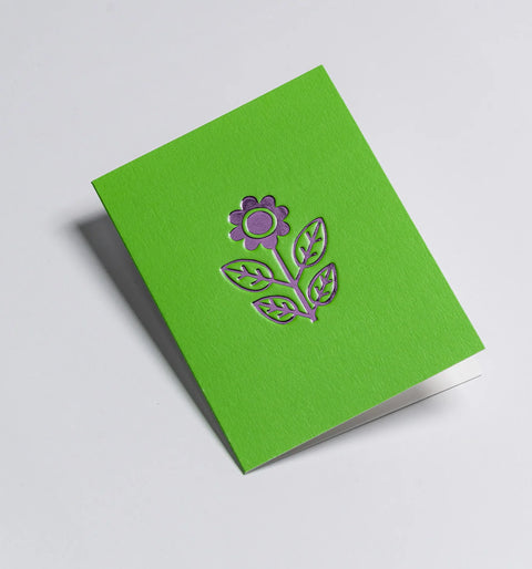 CARTE MÉTALLISÉE - VERT FLUO