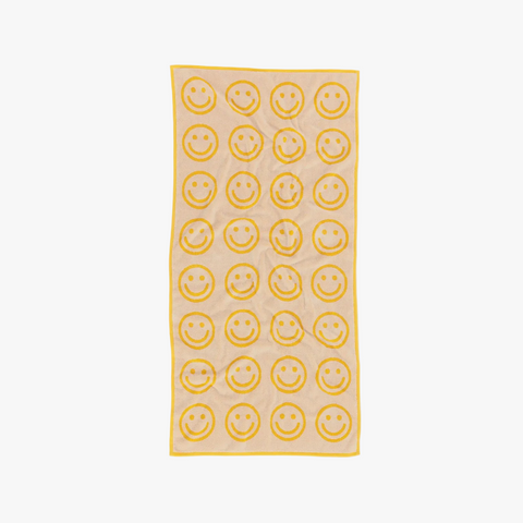 GRANDE SERVIETTE COTON -  SMILEY RÉVERSIBLE