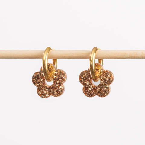 BOUCLES D'OREILLES PAILLETTES - CREOLES FLEURS