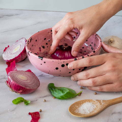 BOL CERAMIQUE ROSE, BLEU OU NOIR - RÂPE A AIL ET LEGUMES