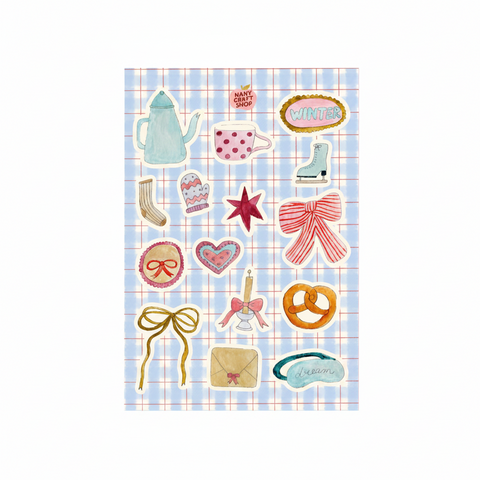 PLANCHE 15 STICKERS - HIVER COSY