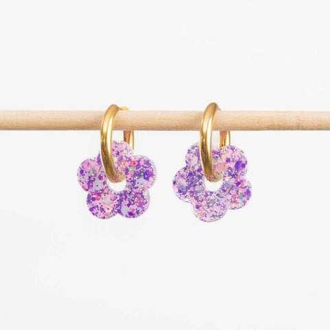 BOUCLES D'OREILLES PAILLETTES - FLEURS