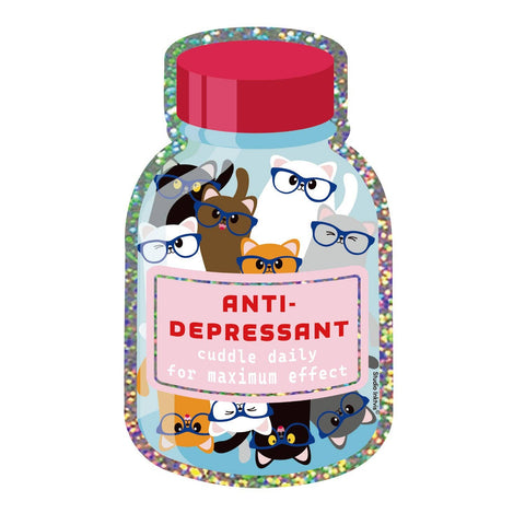 STICKER BRILLANT - ANTI DEPRESSEUR CHATS