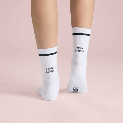 CHAUSSETTES BRODEES BLANCHES - BUON GIORNO