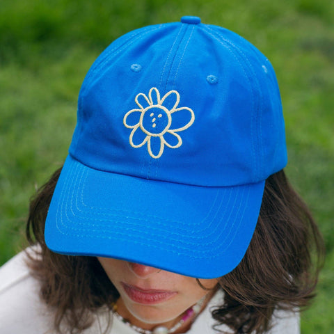 CASQUETTE BRODEE BLEUE - FLEUR