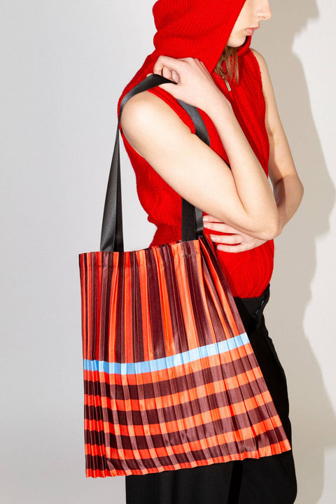 TOTE BAG LEGER GRAPHIQUE - SOIE SYNTHETIQUE PLISSÉE