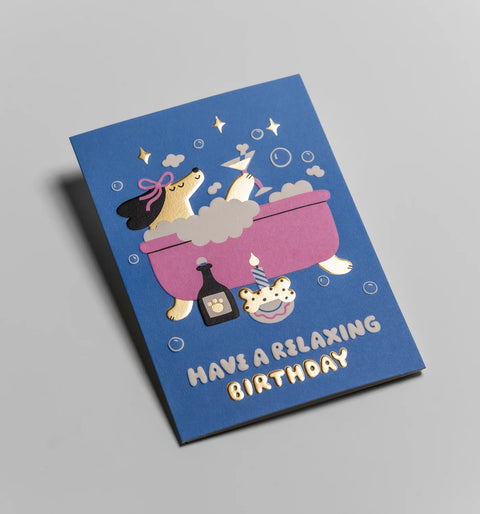 CARTE ANNIVERSAIRE CHIEN - RELAXING BIRTHDAY