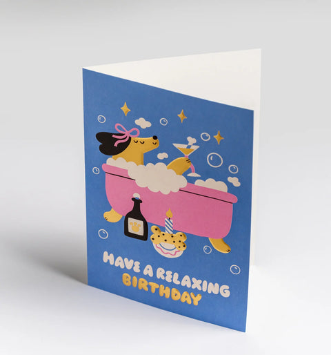 CARTE ANNIVERSAIRE CHIEN - RELAXING BIRTHDAY