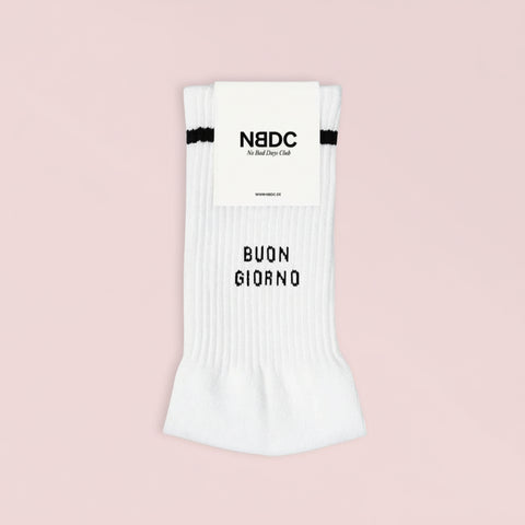 CHAUSSETTES BRODEES BLANCHES - BUON GIORNO