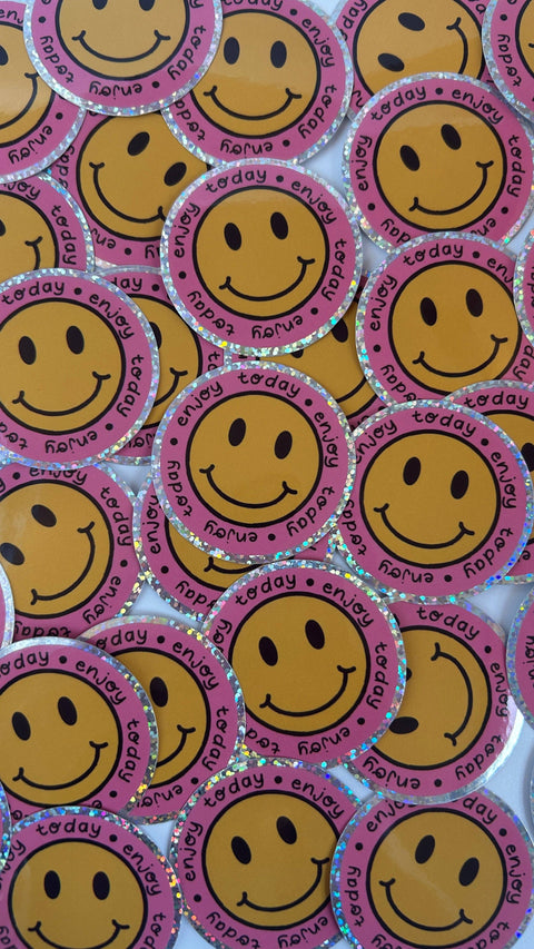 STICKER BRILLANT - SMILEY ENJOY TODAY