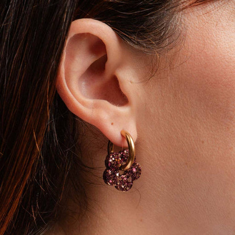 BOUCLES D'OREILLES PAILLETTES - CREOLES FLEURS