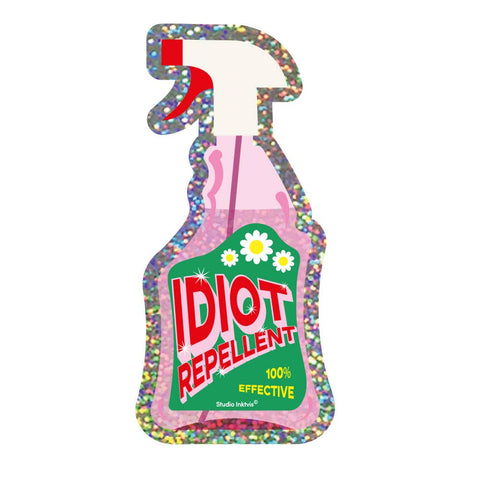 STICKER BRILLANT - REPULSIF A IDIOT