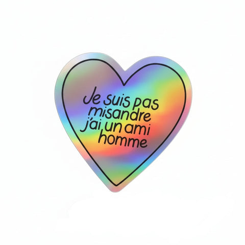 STICKER BRILLANT - JE NE SUIS PAS MISANDRE J'AI UN AMI HOMME