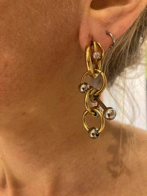 MONO BOUCLE D'OREILLE - UPCYCLÉE - SKY *3