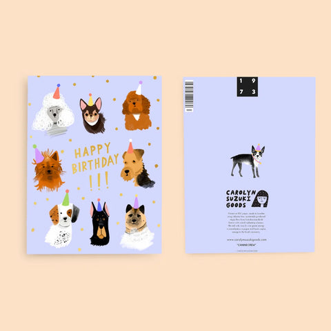 CARTE ANNIVERSAIRE CHIENS - HAPPY BIRTHDAY