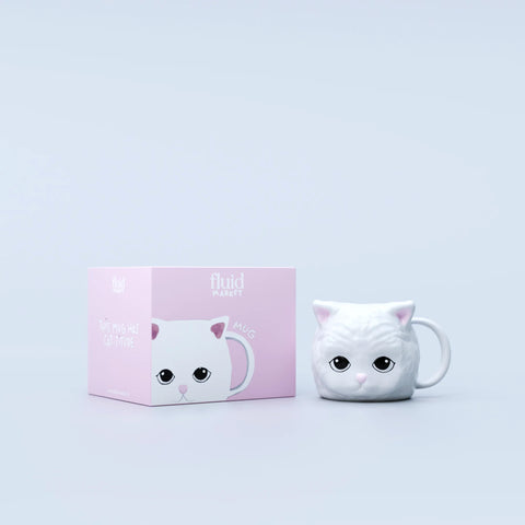 MUG CERAMIQUE - CHAT BLANC