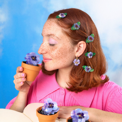 BARRETTE À CHEVEUX - FLEURS (FLOWER POWER)