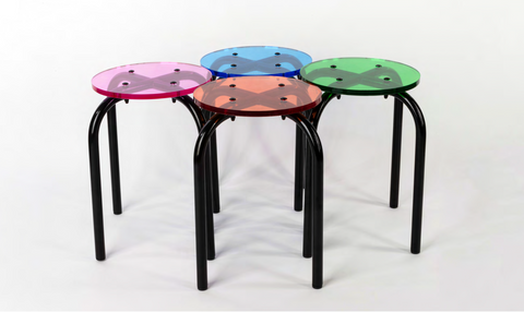 TABOURET PLEXIGLASS ACRYLIQUE - BLACK POP