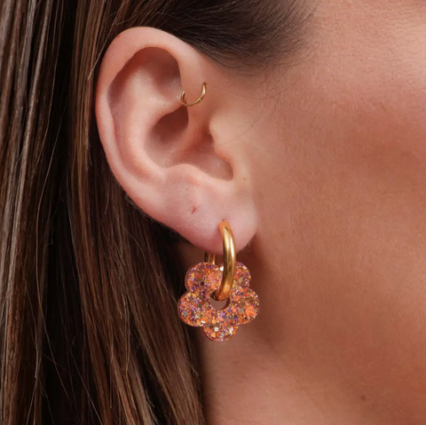 BOUCLES D'OREILLES PAILLETTES - CREOLES FLEURS