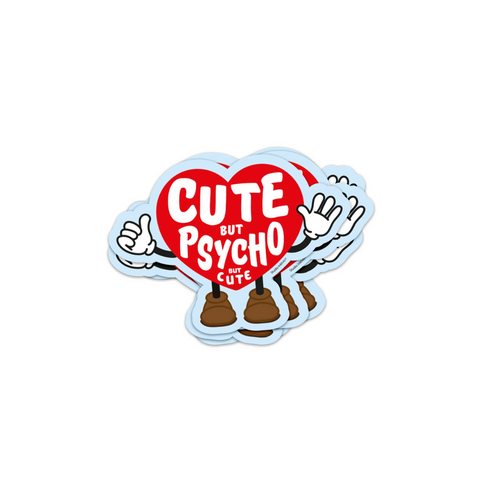 STICKER COEUR - CUTE BUT PSYCHO