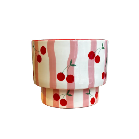CACHE POT CERAMIQUE CERISE CHERRY CHARM - AMAYA
