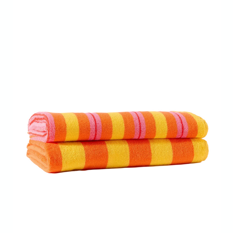GRANDE SERVIETTE COTON - RAYURE REVERSIBLE