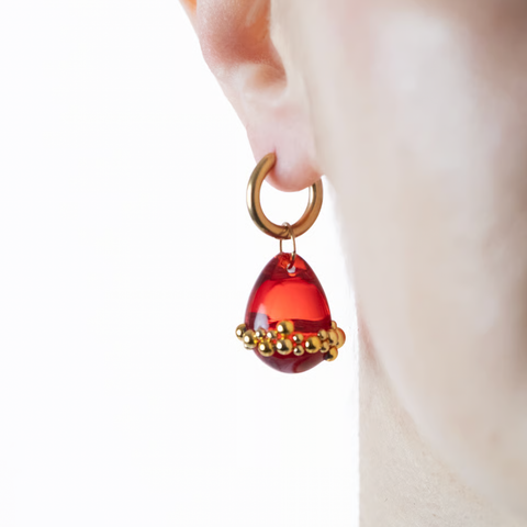 MONO BOUCLE UPCYCLÉE - CERISE ROUGE - FANCY CHERRY