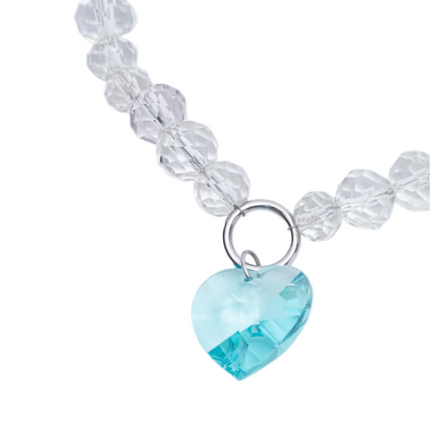 COLLIER UPCYCLÉ - PERLES & COEUR BLEU - SOMETHING BLUE