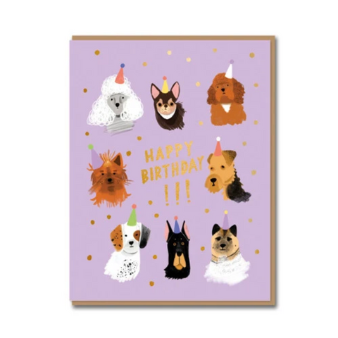 CARTE ANNIVERSAIRE CHIENS - HAPPY BIRTHDAY