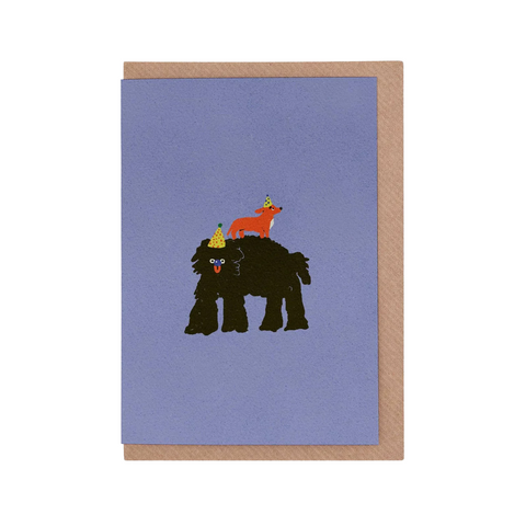 CARTE DE VOEUX - CHIEN FESTIF