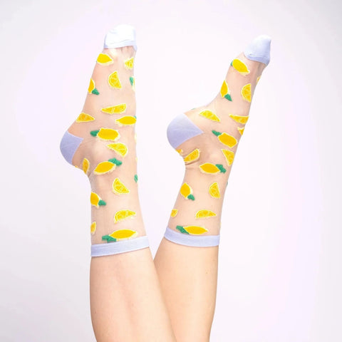 CHAUSSETTES TRANSPARENTES - CITRONS