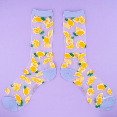 CHAUSSETTES TRANSPARENTES - CITRONS