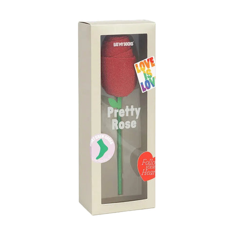CHAUSSETTES TROMPE l'OEIL - FLEUR ROSE