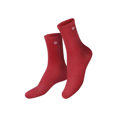 CHAUSSETTES TROMPE l'OEIL - FLEUR ROSE