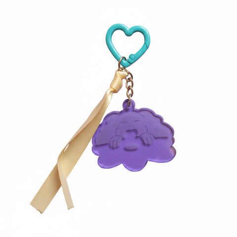 PORTE CLE VIOLET - CHIEN FLEUR
