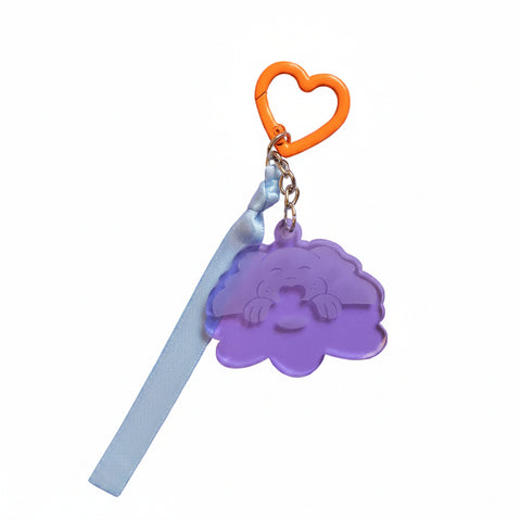 PORTE CLE VIOLET - CHIEN FLEUR