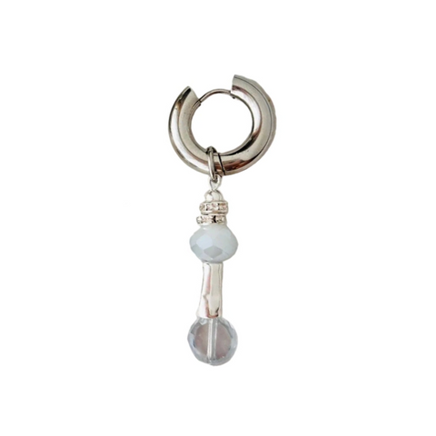 MONO BOUCLE OREILLE - ARGENT & PERLE BLEU