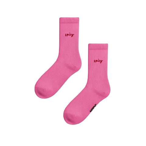 CHAUSSETTES BRODEES ROSES - SPICY