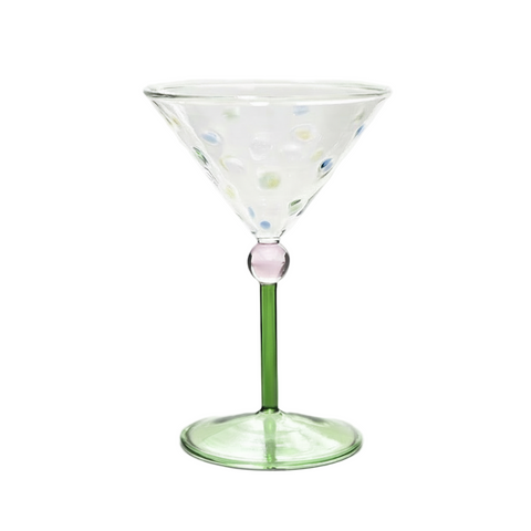 VERRE A PIEDS - POIS COLORÉS
