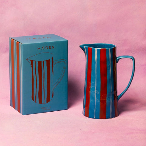 CARAFE CERAMIQUE - RAYURES COLORÉES