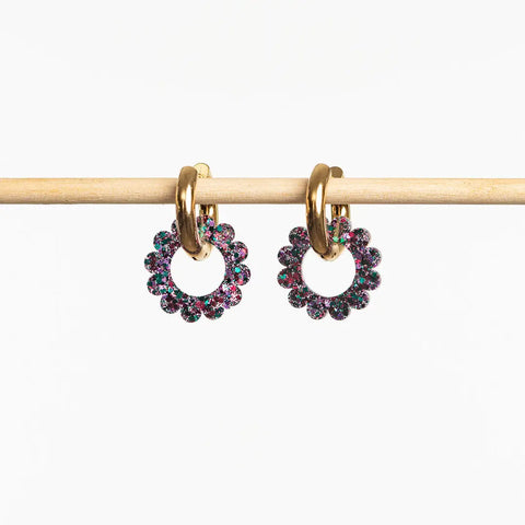 BOUCLES D'OREILLES PAILLETTES - TOURNESOLS