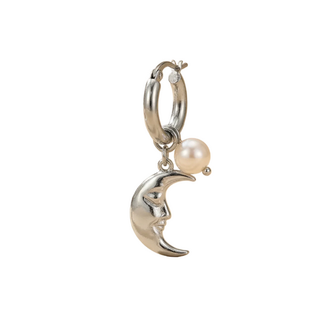 MONO BOUCLE BRELOQUE ARGENT - SOLEIL OU LUNE