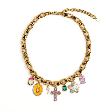 COLLIER CHAINE DOREE & PAMPILLES - MAMY GERMAINE