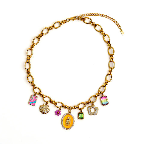 COLLIER CHAINE DOREE & PAMPILLES - MAMY JOSETTE