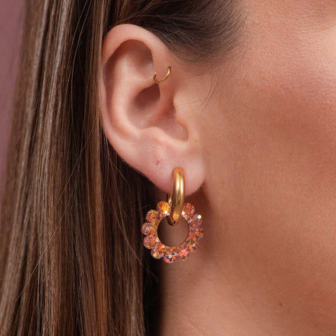 BOUCLES D'OREILLES PAILLETTES - TOURNESOLS