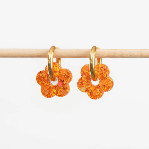 BOUCLES D'OREILLES - FLEUR PAILLETTES