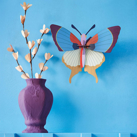 DECORATION MURALE PAPILLON GEANT - PLUM FRINGE BUTTERFLY