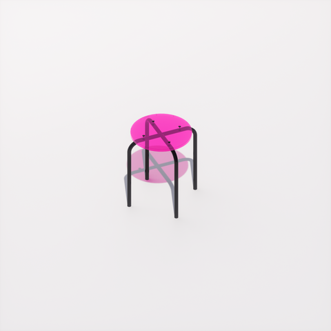 TABOURET - PLEXIGLASS ACRYLIQUE - BLACK POP