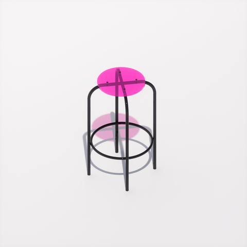 TABOURET HAUT - PLEXIGLASS ACRYLIQUE - BLACK POP