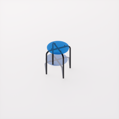 TABOURET - PLEXIGLASS ACRYLIQUE - BLACK POP